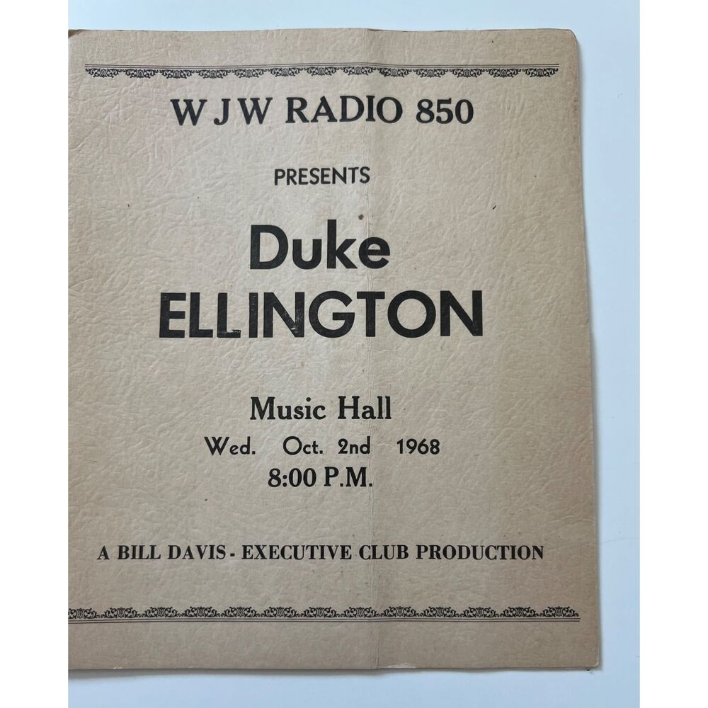 Vintage Duke Ellington 1968 Matawan Recording Corp Cleveland OH Concert Playbill